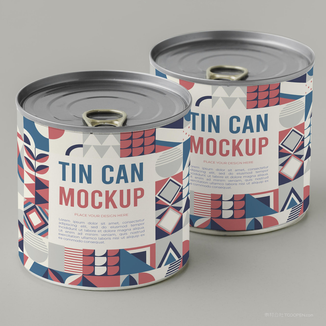 两个罐头贴图样机