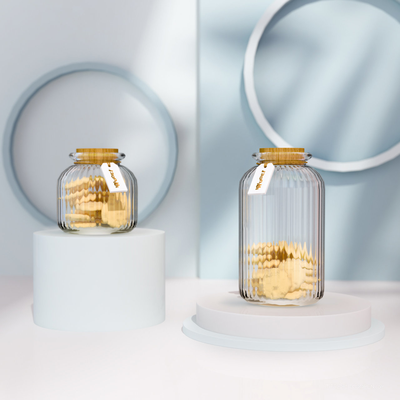 瓶子玻璃瓶包装贴图样机