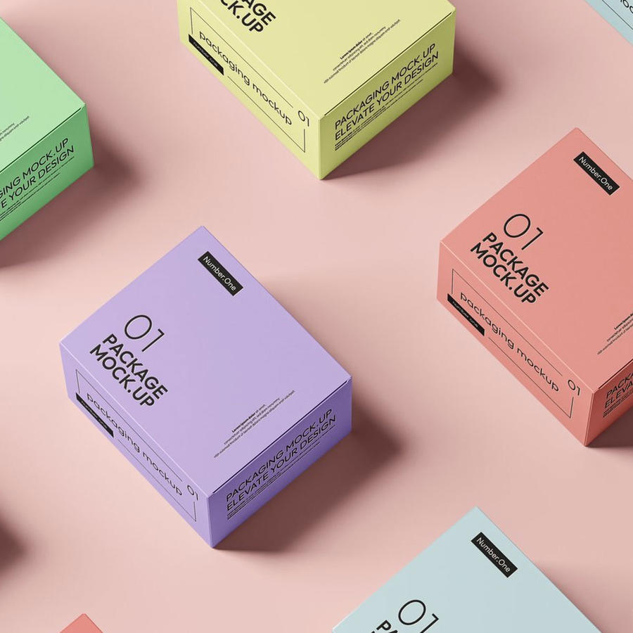 彩色包装盒样机