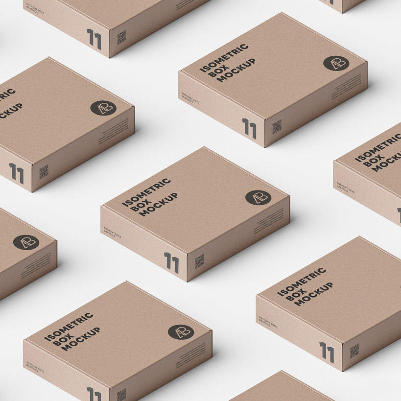 排列整齐的包装样机素材
