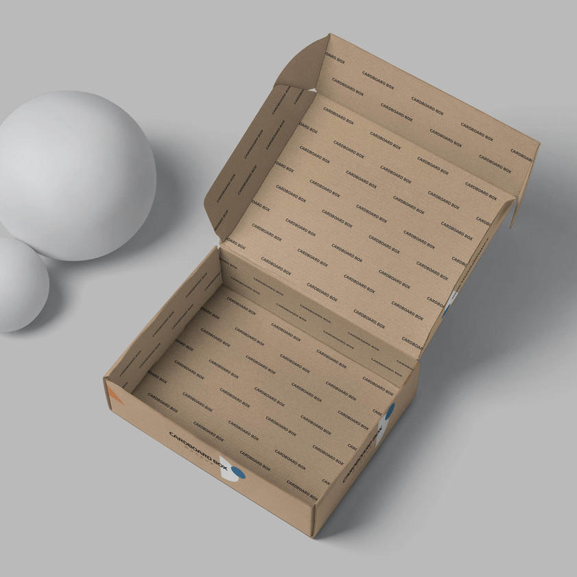 小矩形纸箱打开样机