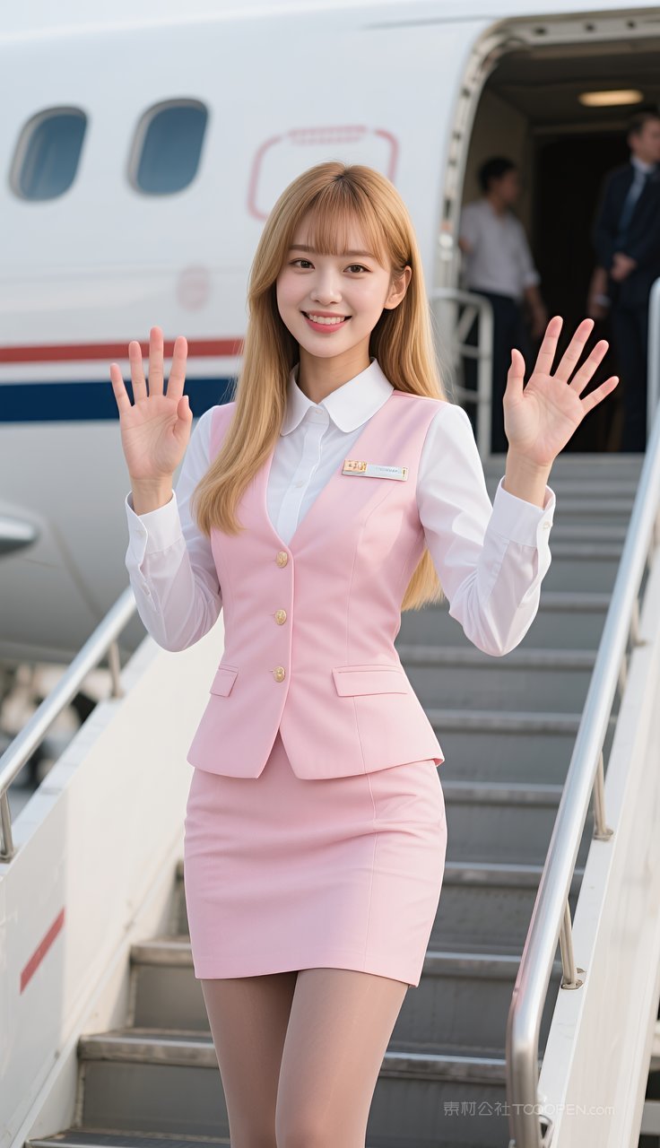 丝袜性感短裙美艳美女空姐长腿制服欧美