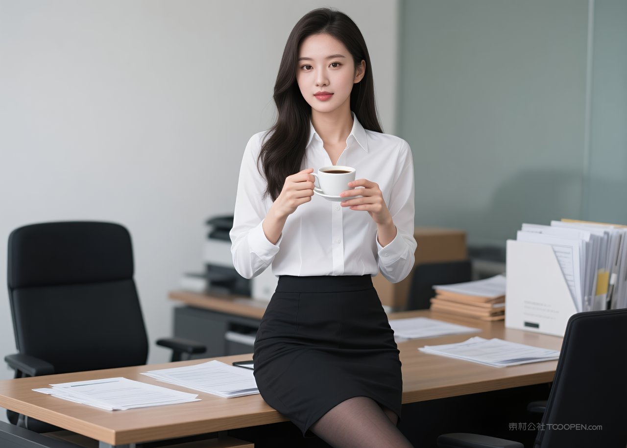 美腿模特性感短裙丝袜写真美女女性职业