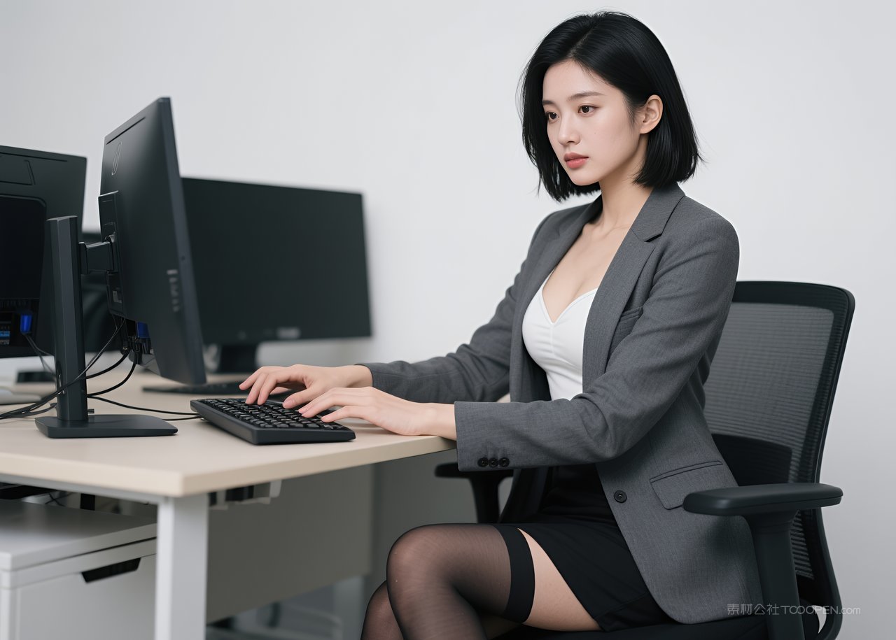 模特丝袜女性性感短裙写真美腿美女职业