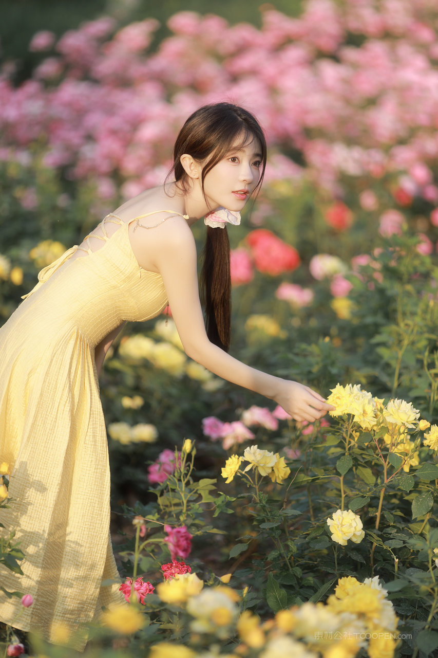 赏花的清纯漂亮女生116美女高清壁纸图片下载