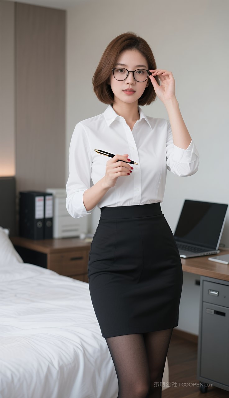 模特美腿短裙制服美艳美女丝袜性感