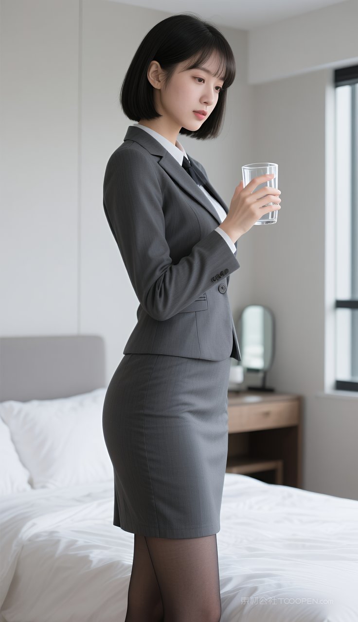 美腿丝袜美女模特制服长腿少女短裙