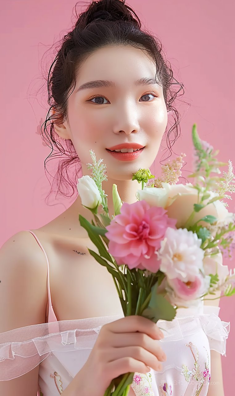 青年个性美白美女护肤清纯时尚女性