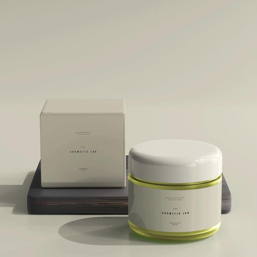 时尚化妆品面霜包装纸盒样机