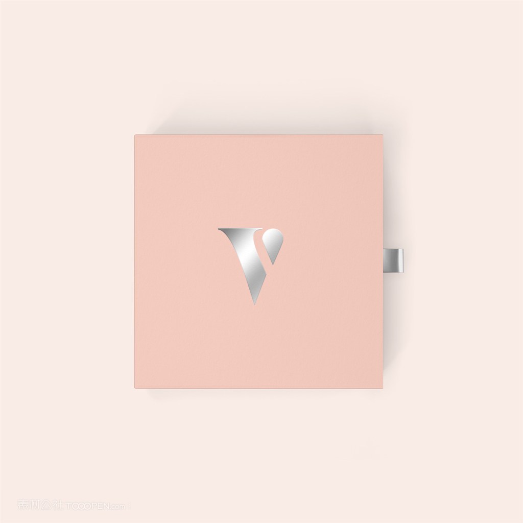 精品方形粉色包装盒样机素材