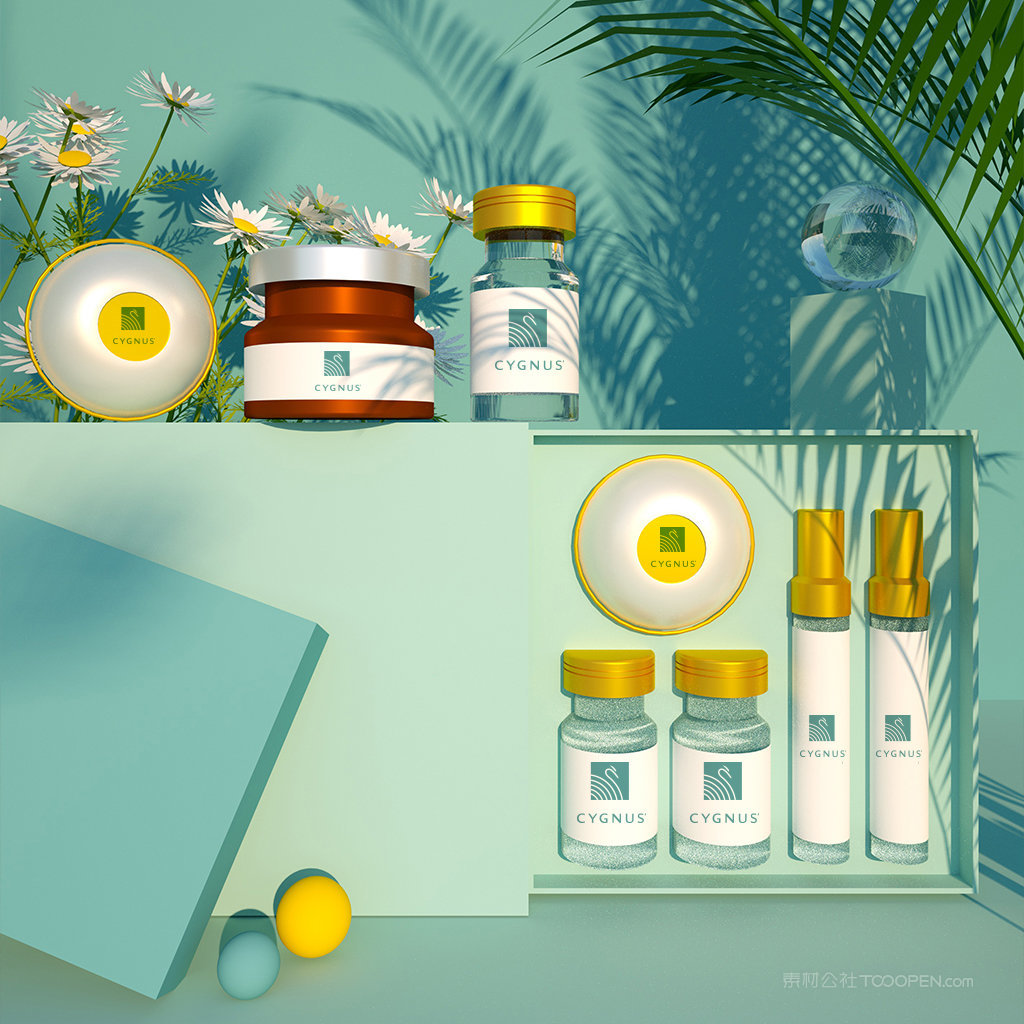 化妆品护肤品保健品包装贴图样机