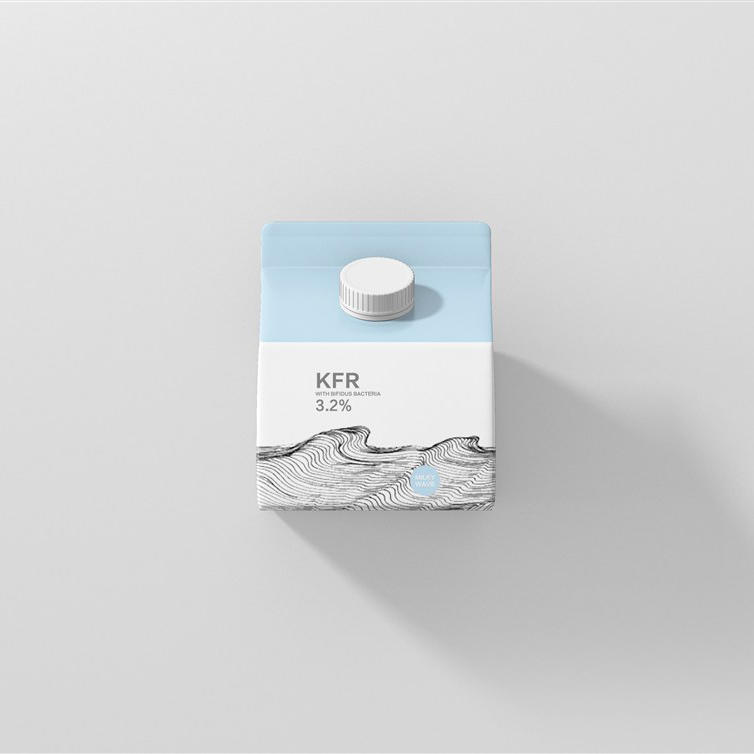 屋顶盒牛奶包装样机