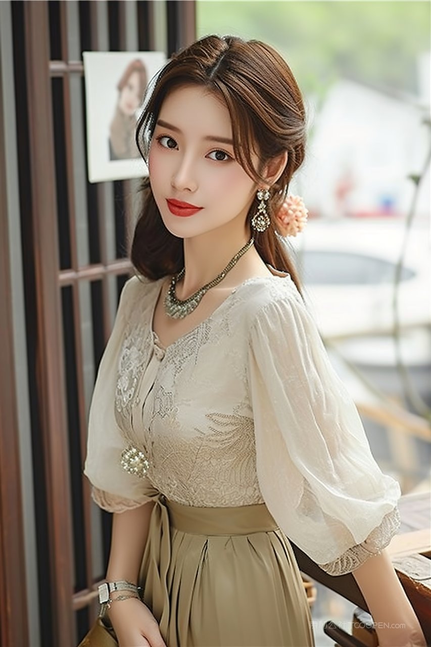 时尚美女青春性感美容长发摄影化妆美白模特潮流服装彩妆