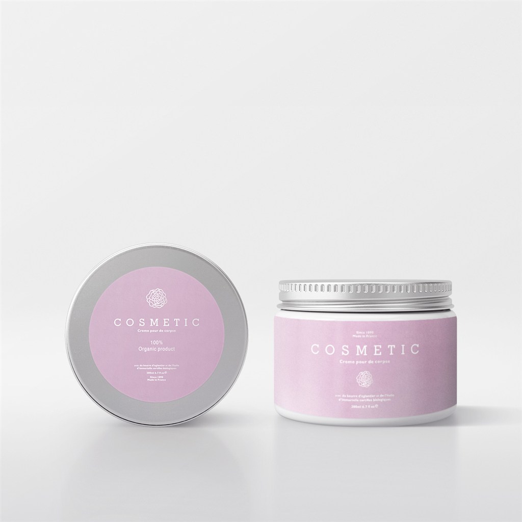 化妆品粉红瓶子包装样机