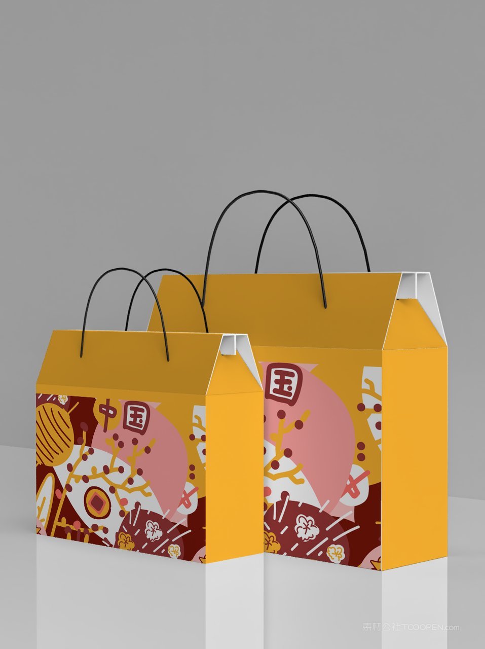 手提礼盒包装样机模板