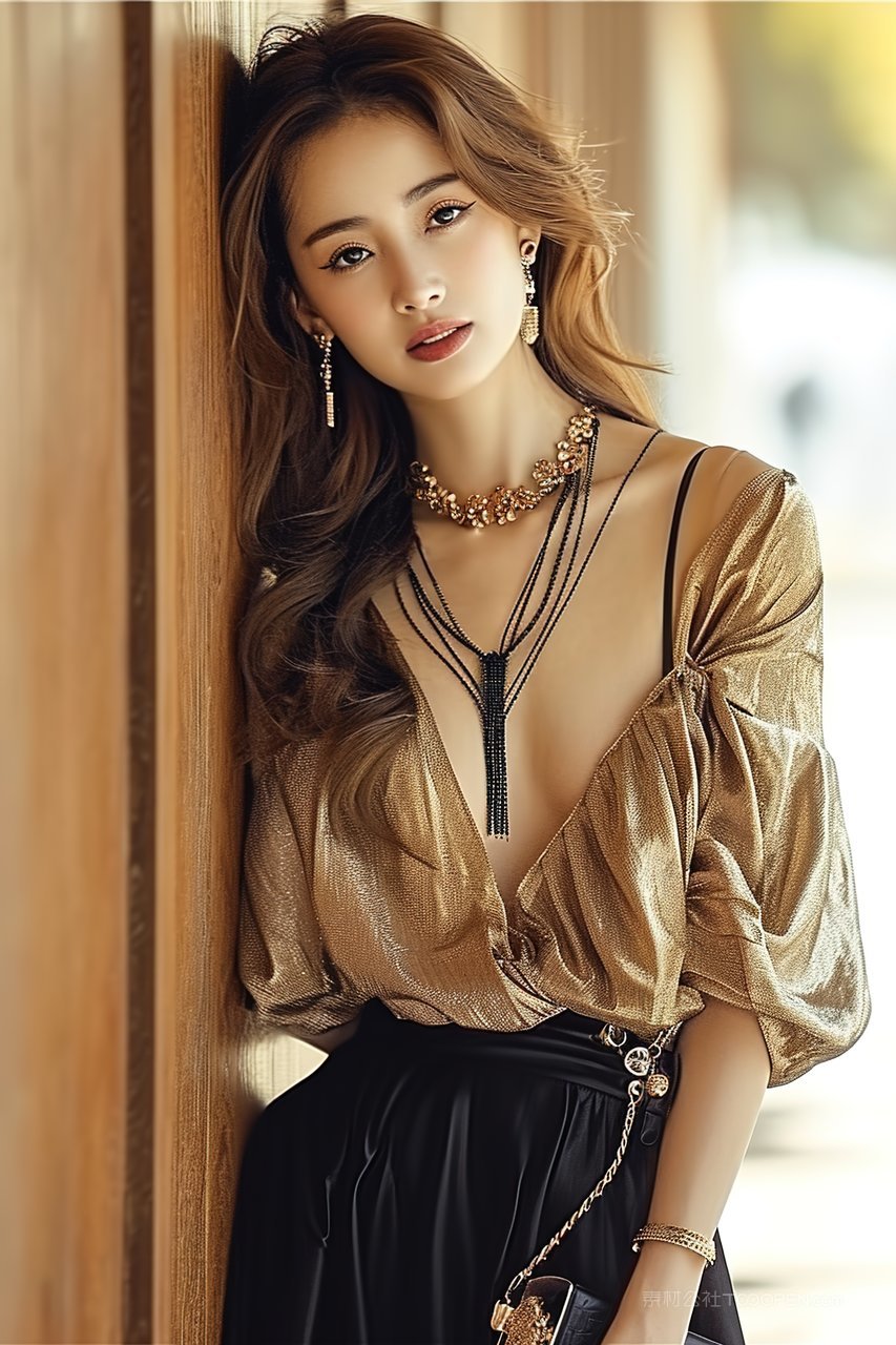 气质魅力美女年轻长发模特服装摄影时尚美白