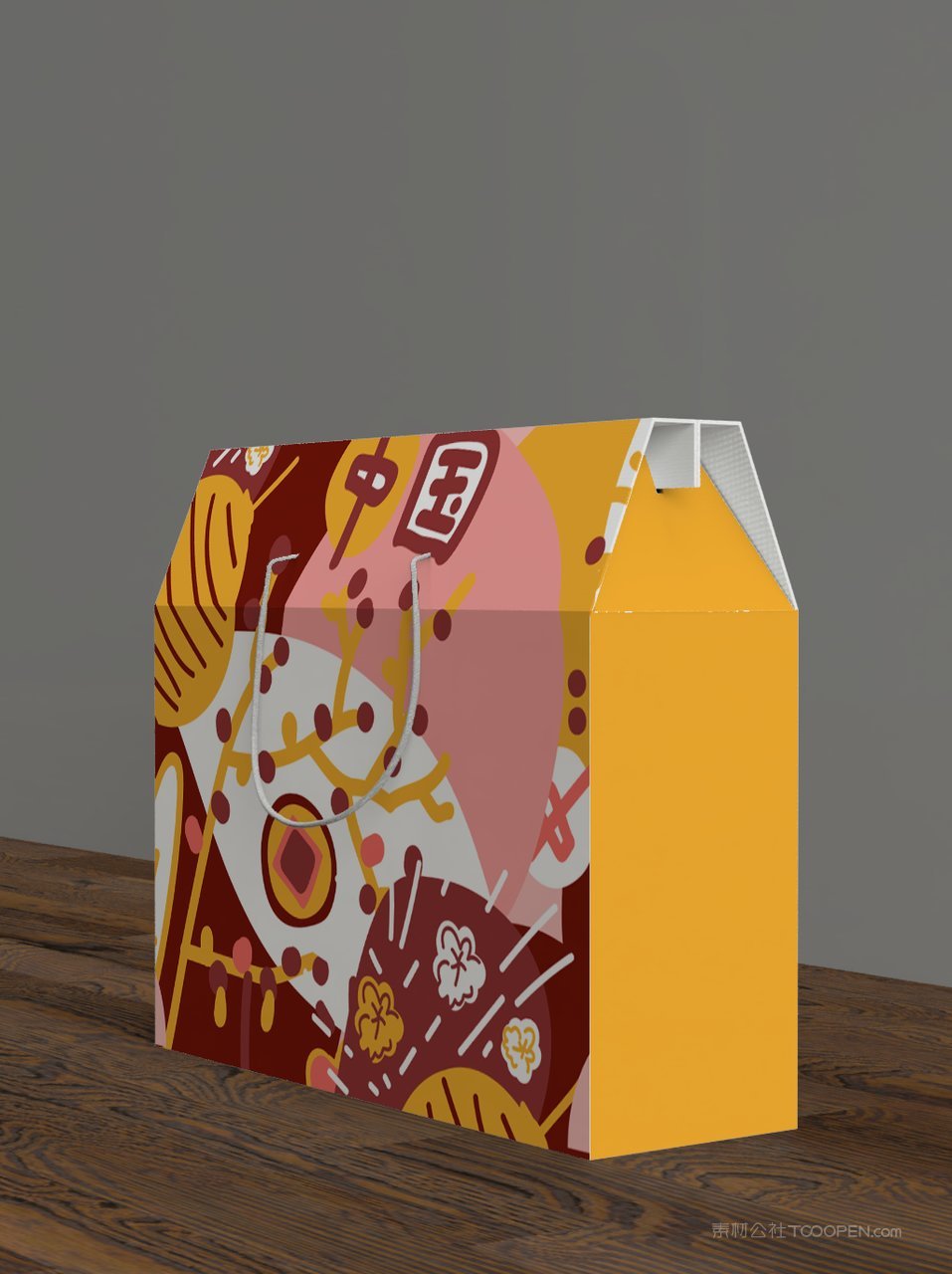 手提礼盒包装样机素材