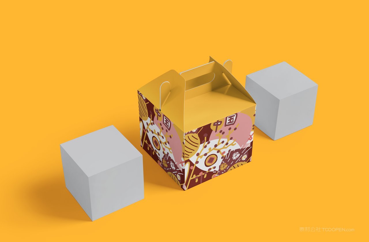 手提礼盒包装样机模板
