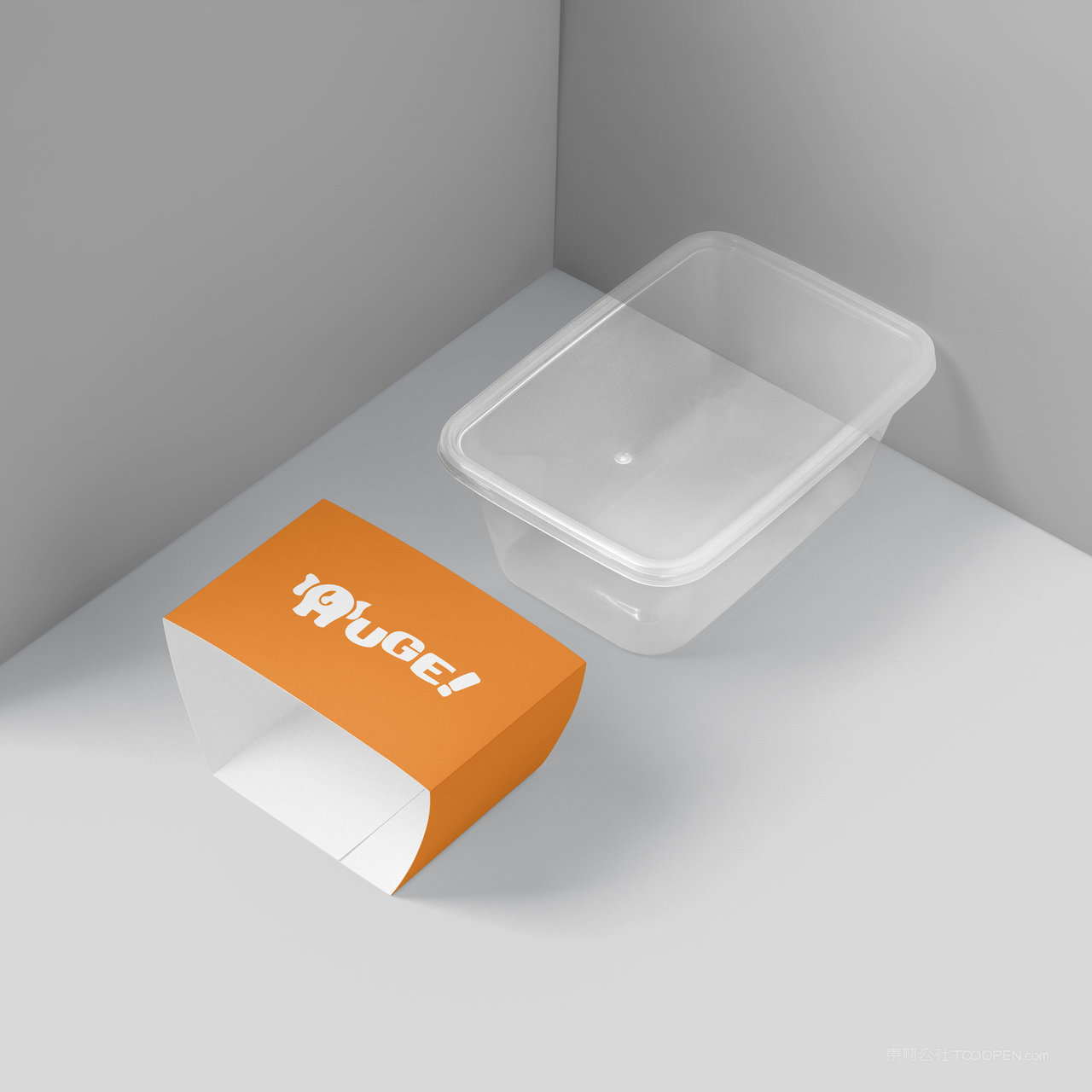 便当盒一次性餐盒贴图样机