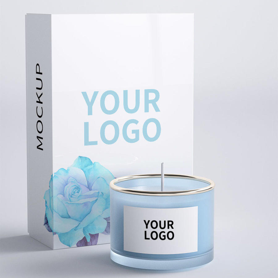 4d玻璃杯香薰包装样机