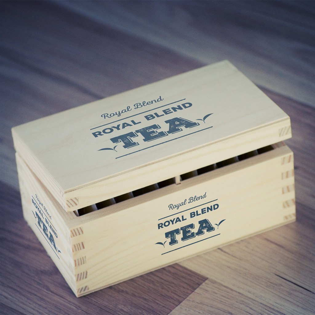 实木包装盒包装箱融图样机