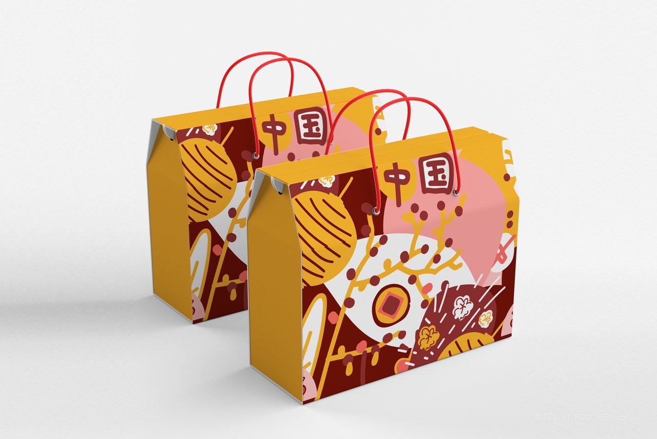 手提礼盒包装样机模板