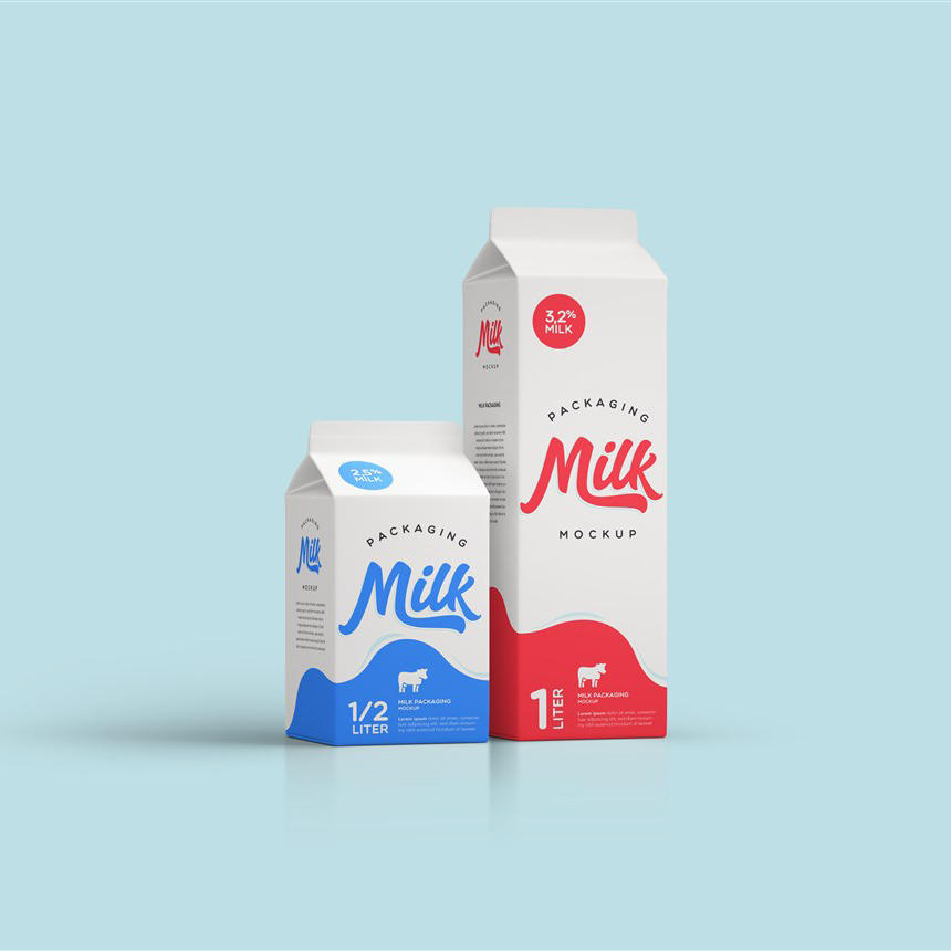 屋顶盒牛奶包装样机