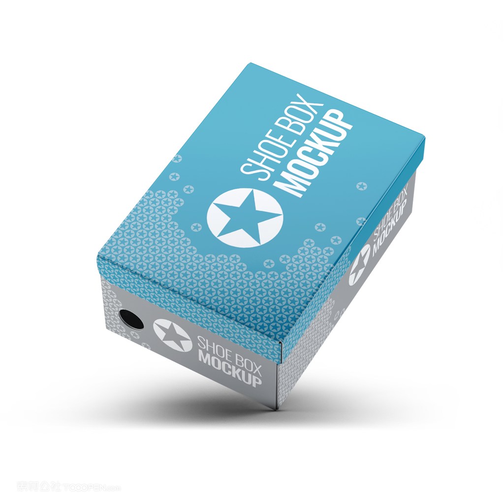 悬浮倾斜的纸盒鞋盒包装贴图样机