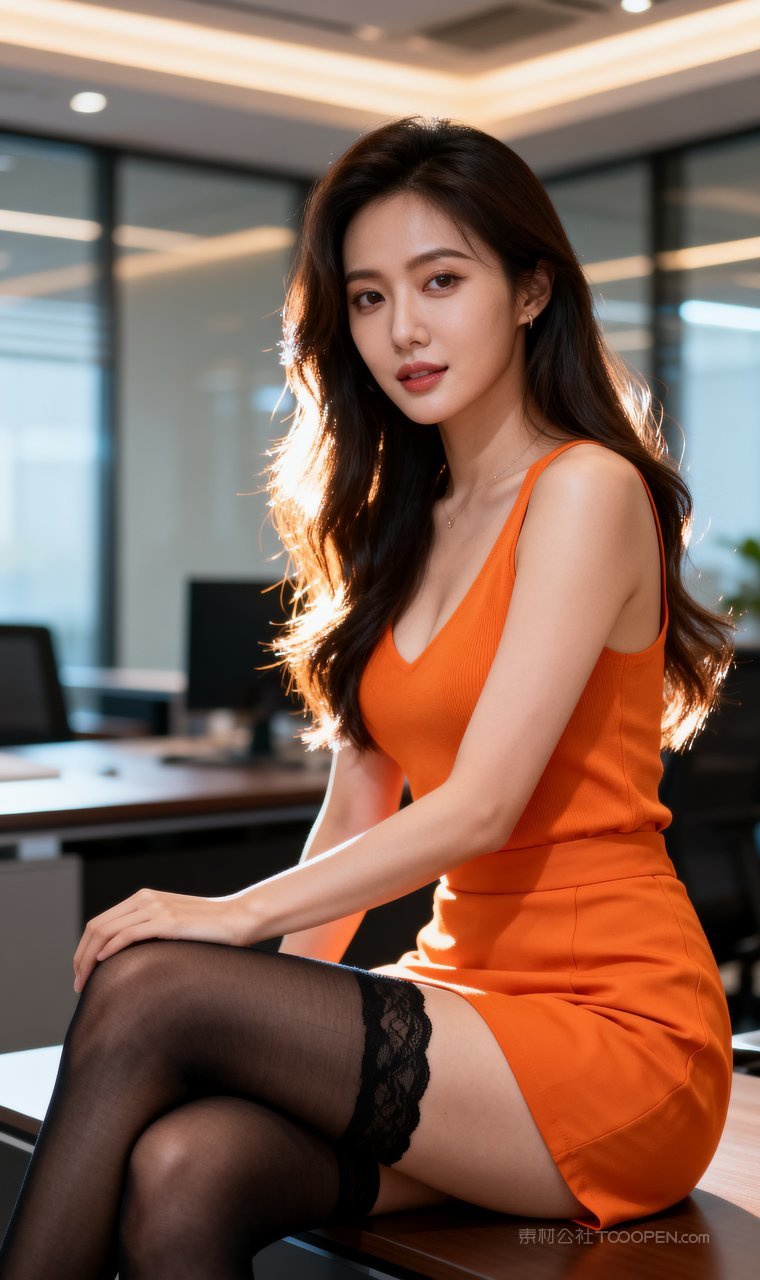 写真女性短裙苗条美女性感丝袜长腿