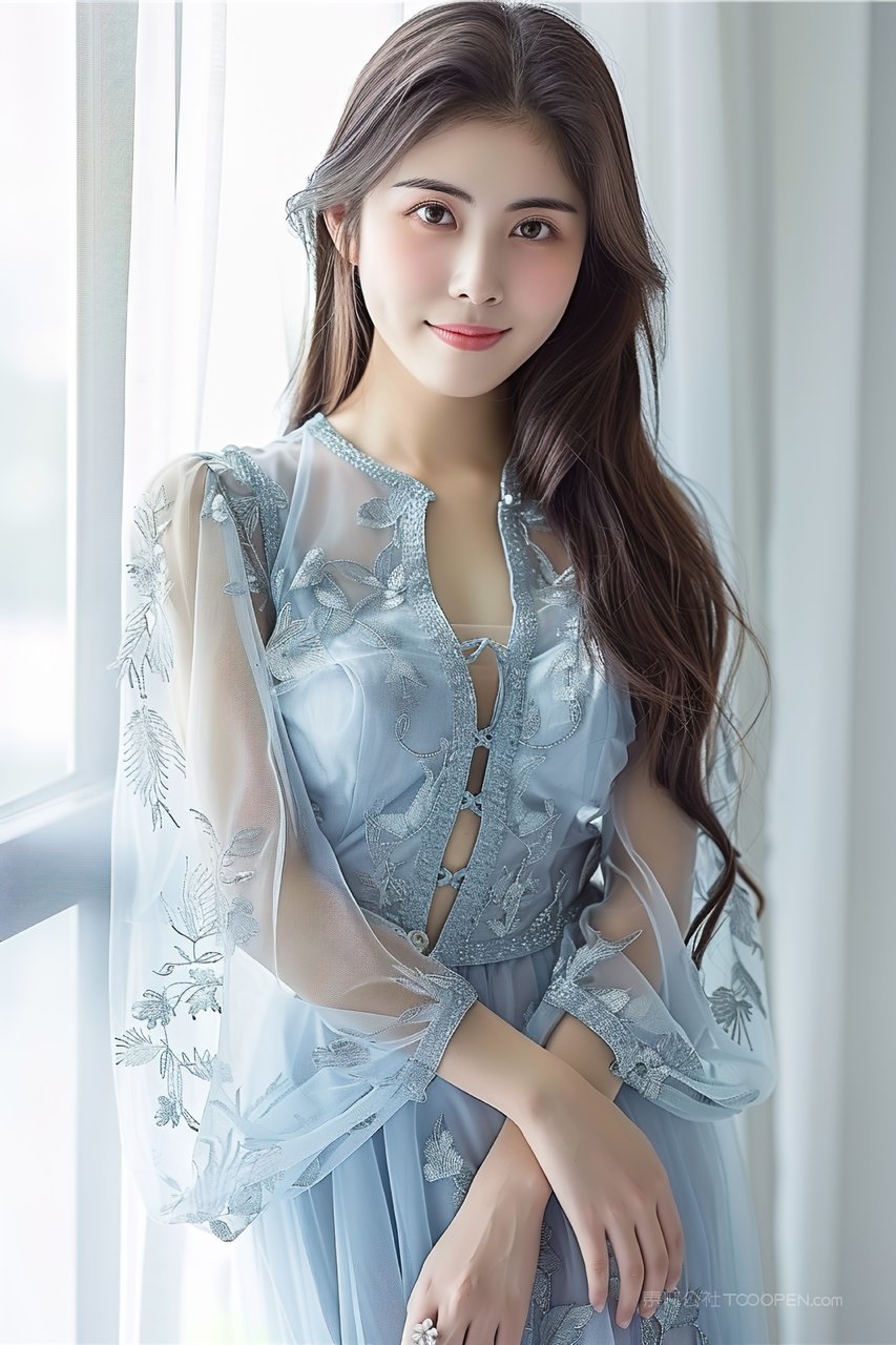 女性彩妆美女优雅青春年轻少女活力优美美容
