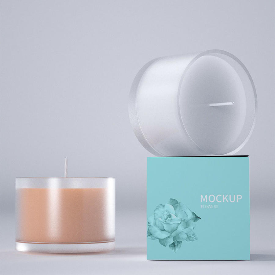 c4d背离被香薰蜡烛包装样机