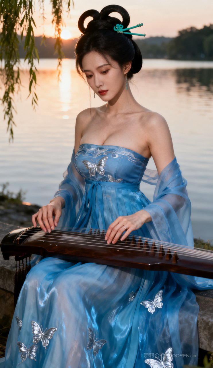 汉服国风美艳少女大胸妩媚美女古风性感