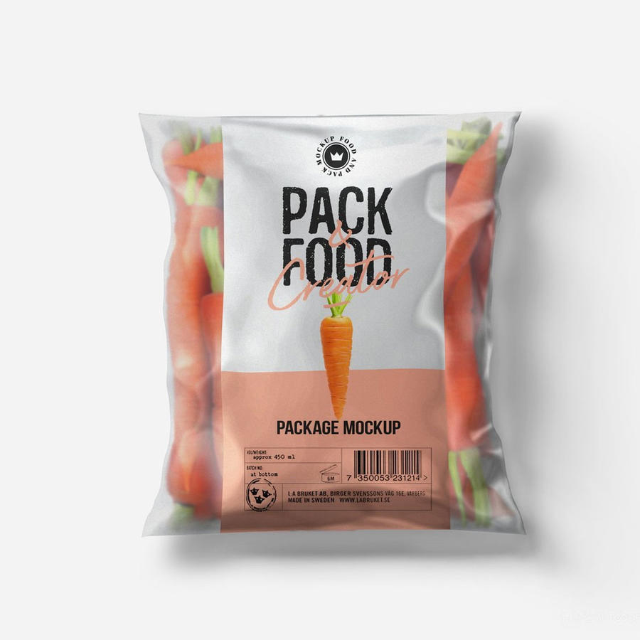 食品塑料包装样机psd模板