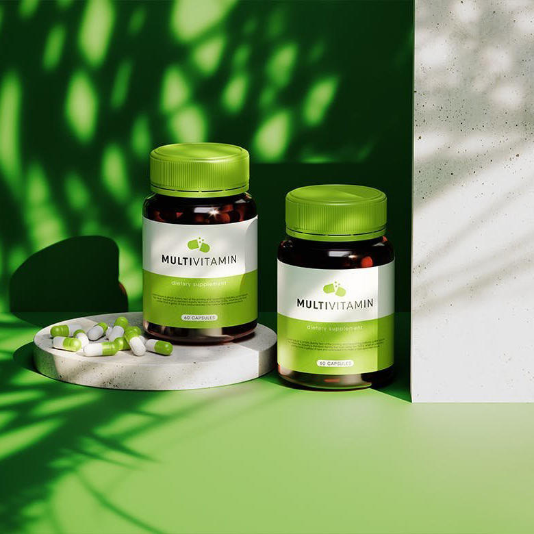 绿色药瓶包装样机