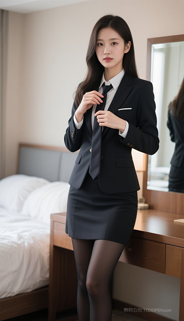 丝袜美女长腿短裙模特制服