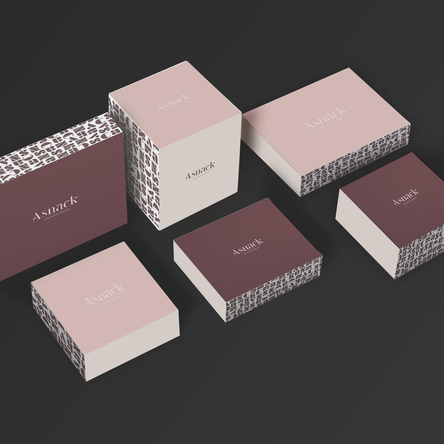 甜品店VI包装盒纸盒贴图样机