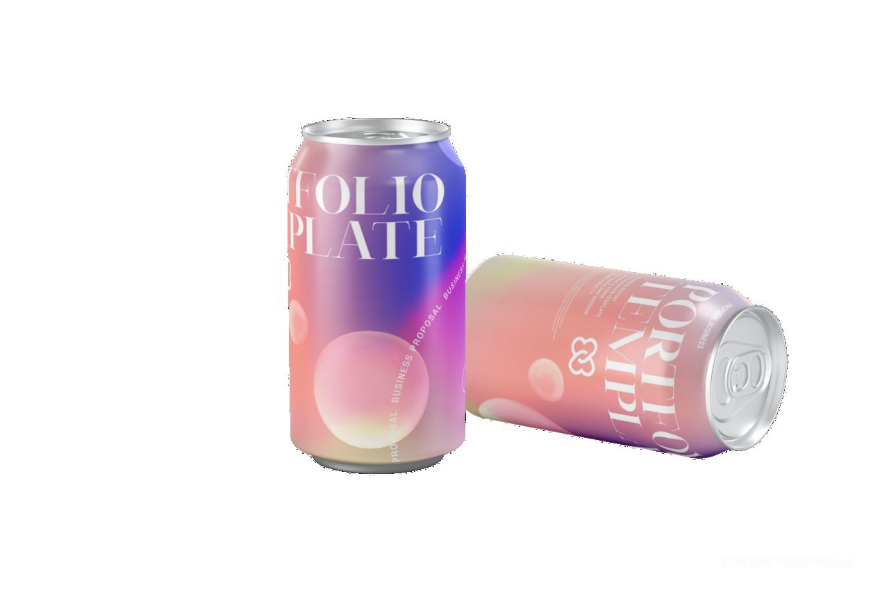 酒水饮料易拉罐样机psd模板