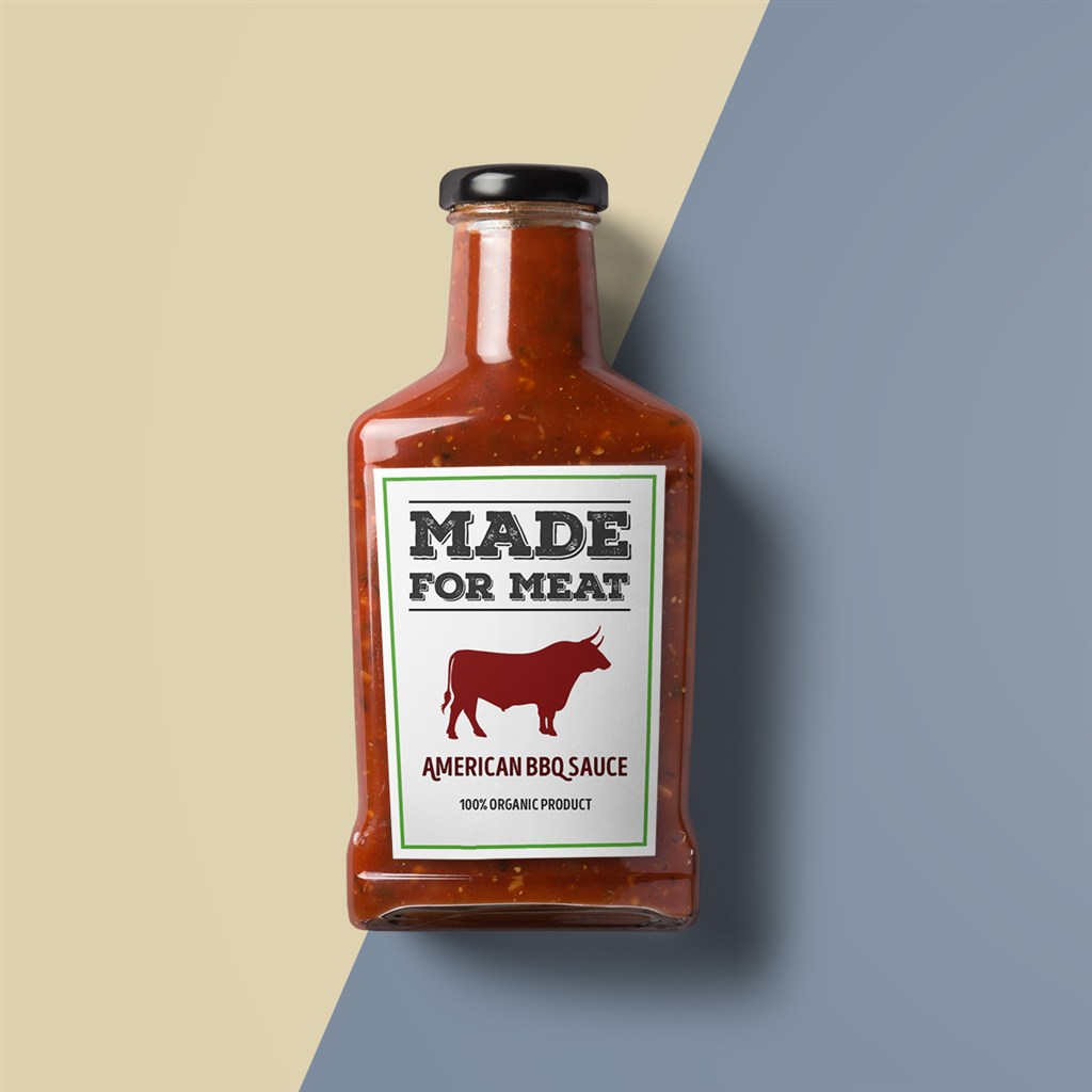 有机食品之美式烧烤酱包装盒样机模板