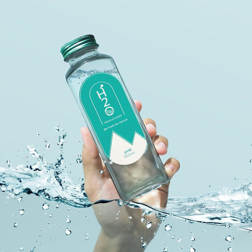 玻璃水瓶包装样机