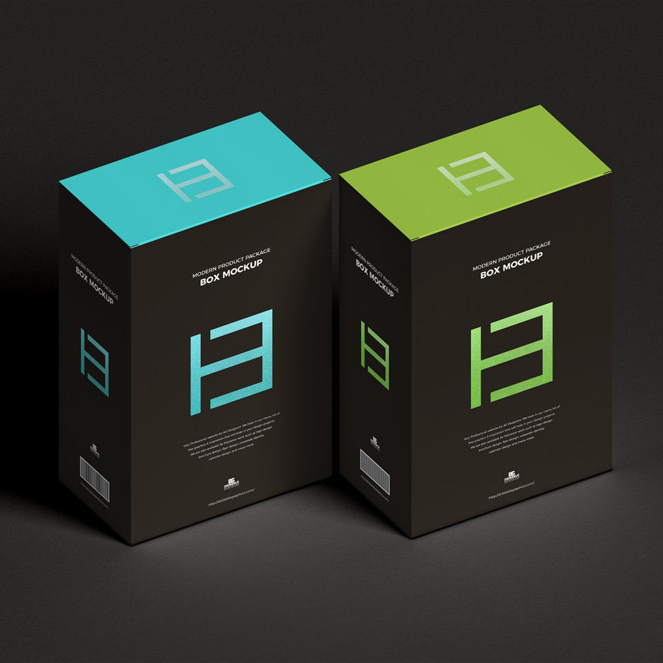 现代产品包装盒样机