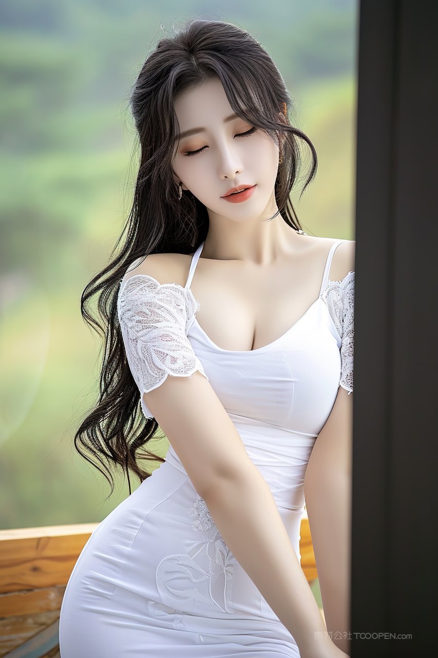 模特摄影服装时尚气质年轻魅力长发美女美白