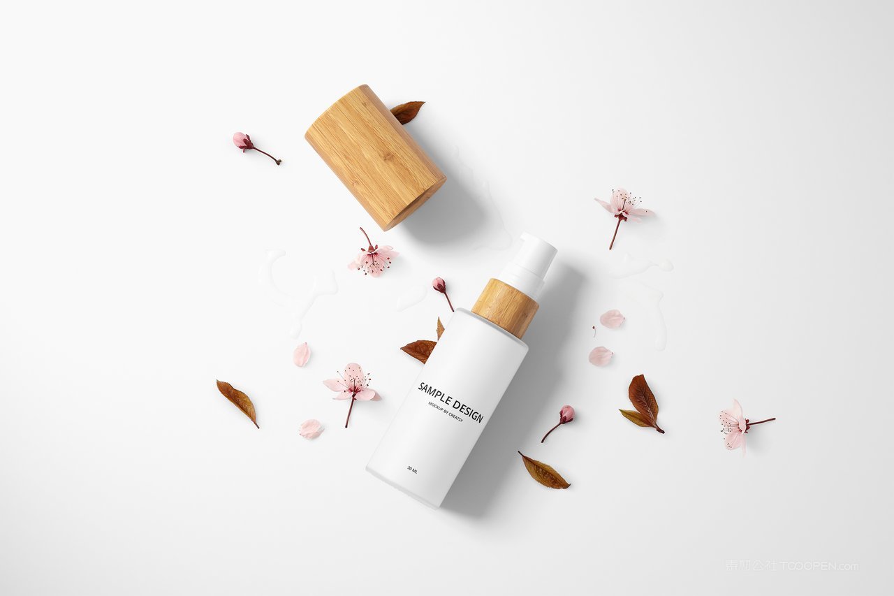 美妆产品护肤品包装盒飞机盒样机 (3)