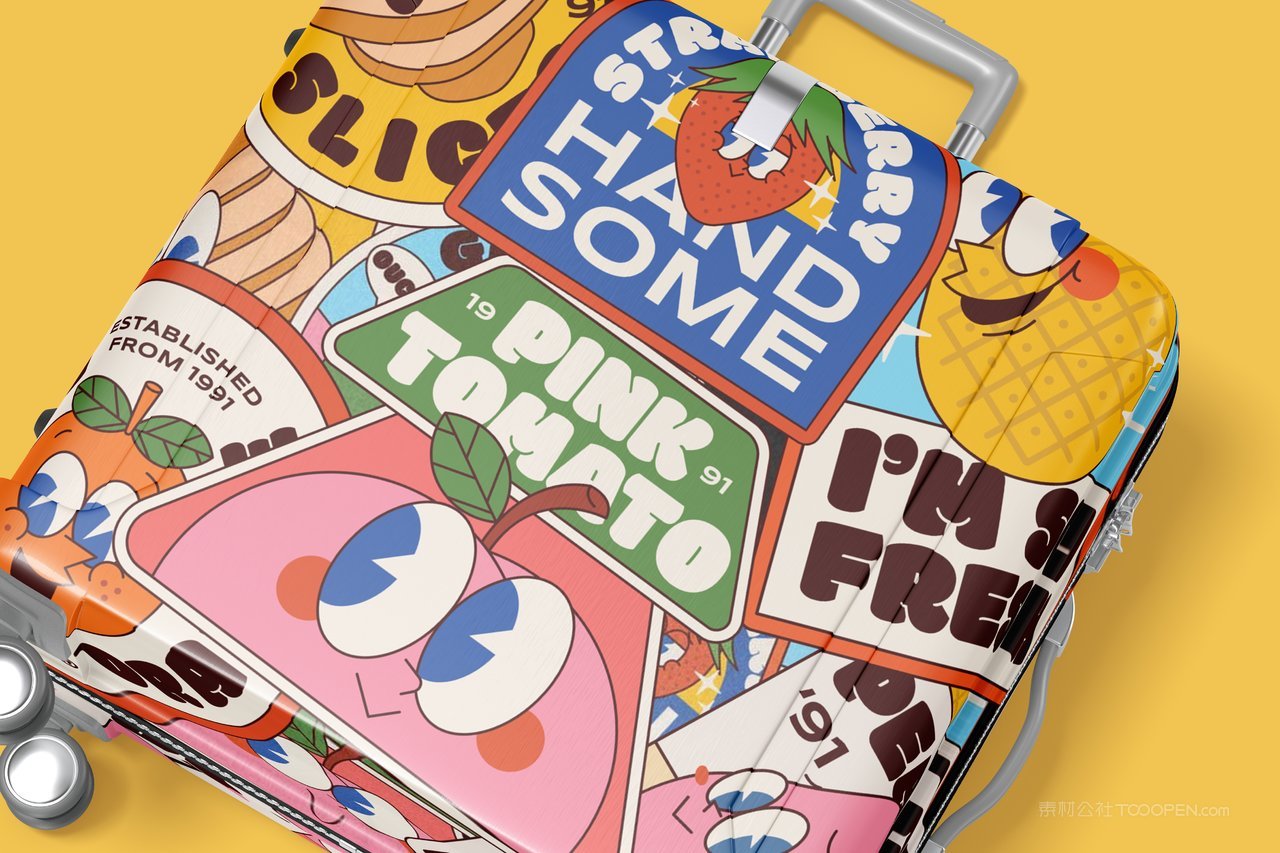 【1921期】小款方形拉杆箱图案展示样机 (2)