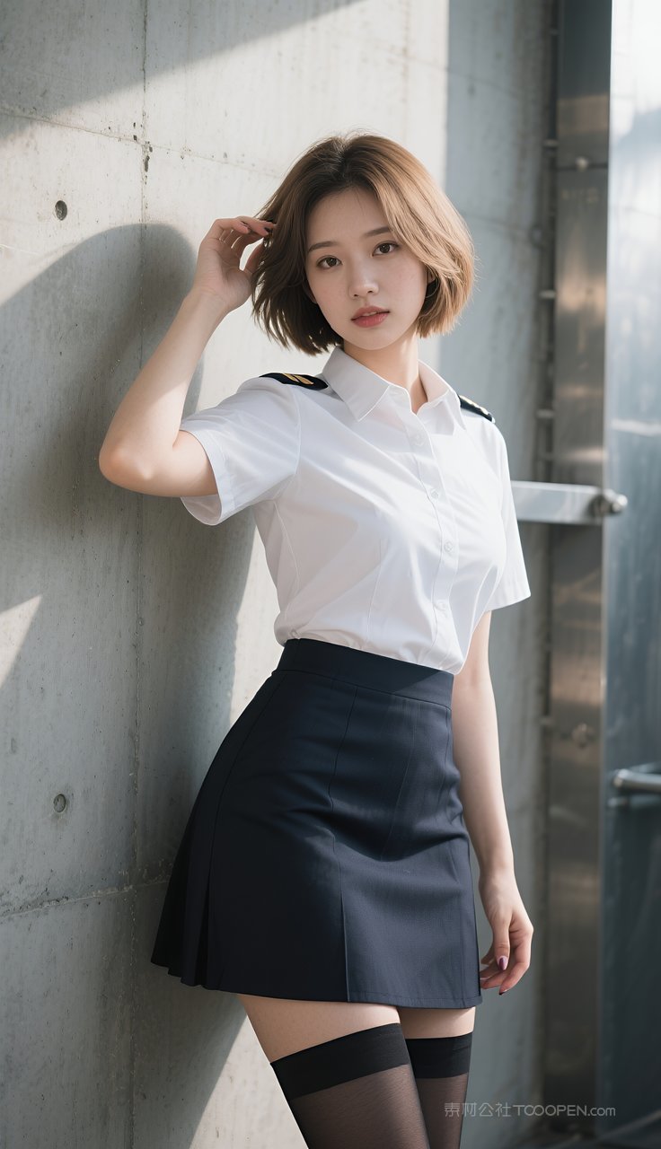 丝袜美女模特美艳性感美腿制服短裙