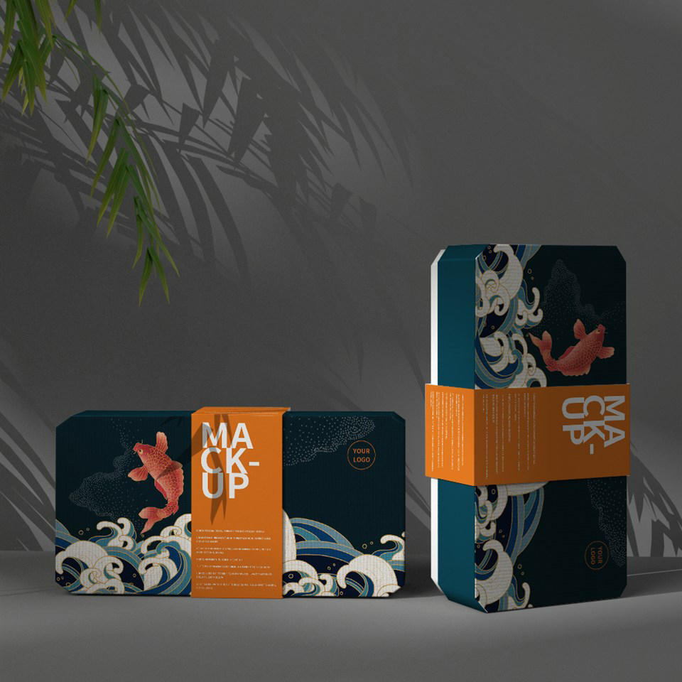 带腰封礼品包装盒样机