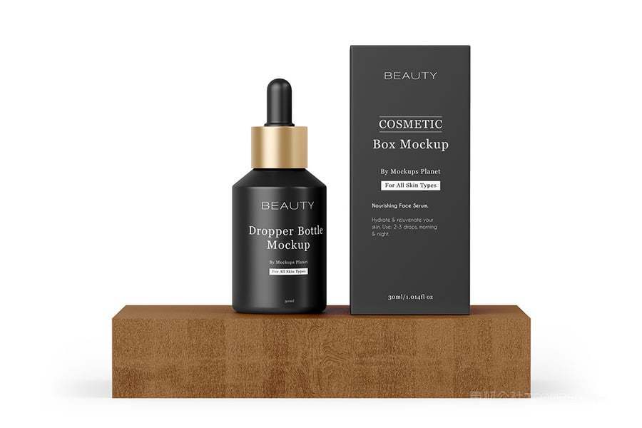 带盒子的滴管瓶样机