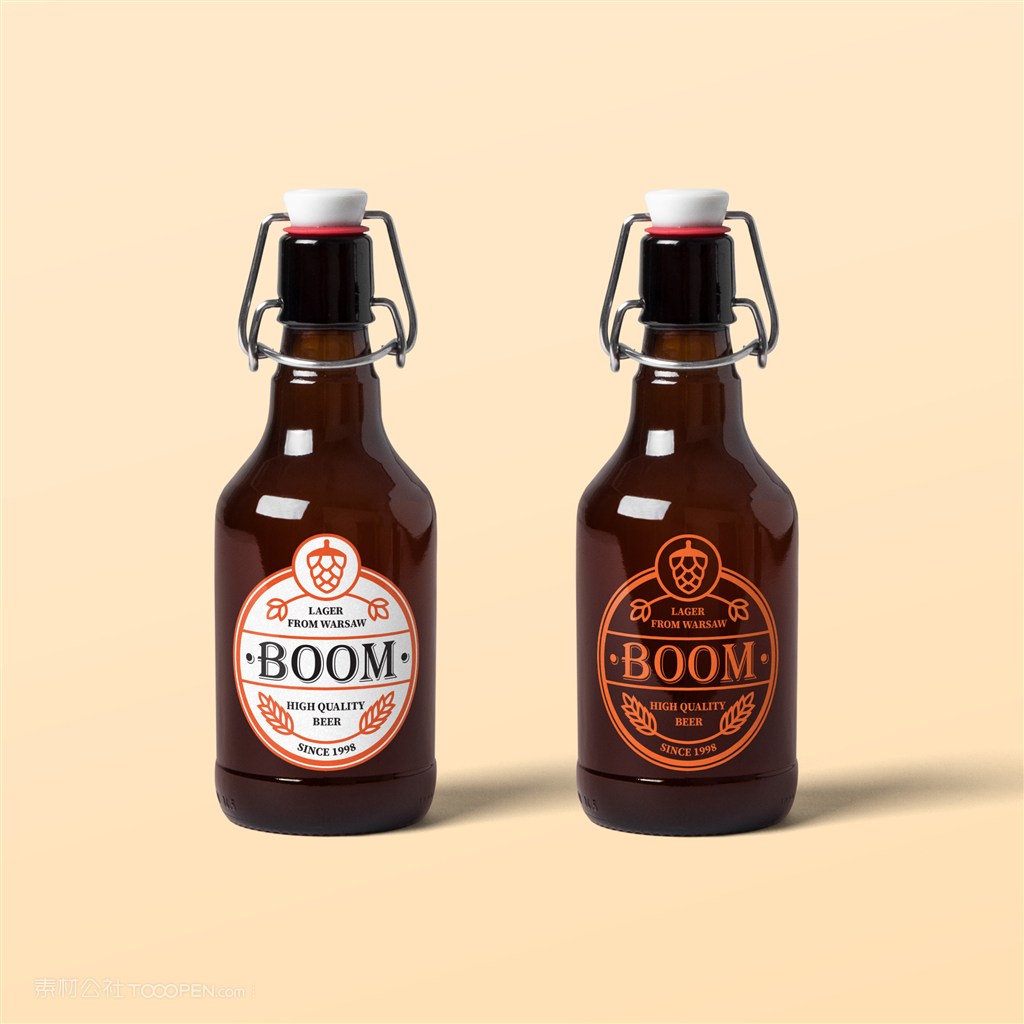 啤酒瓶贴图样机