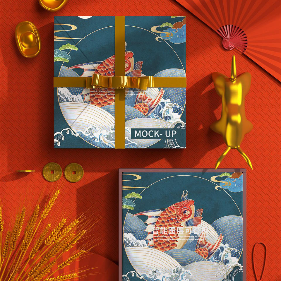 牛年礼盒包装样机
