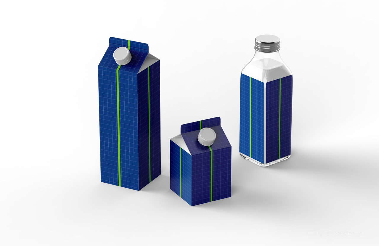 牛奶饮品包装样机模板