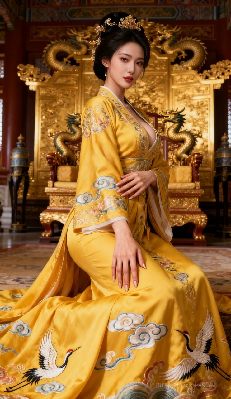 写真美艳性感美女古风汉服女性丰腴